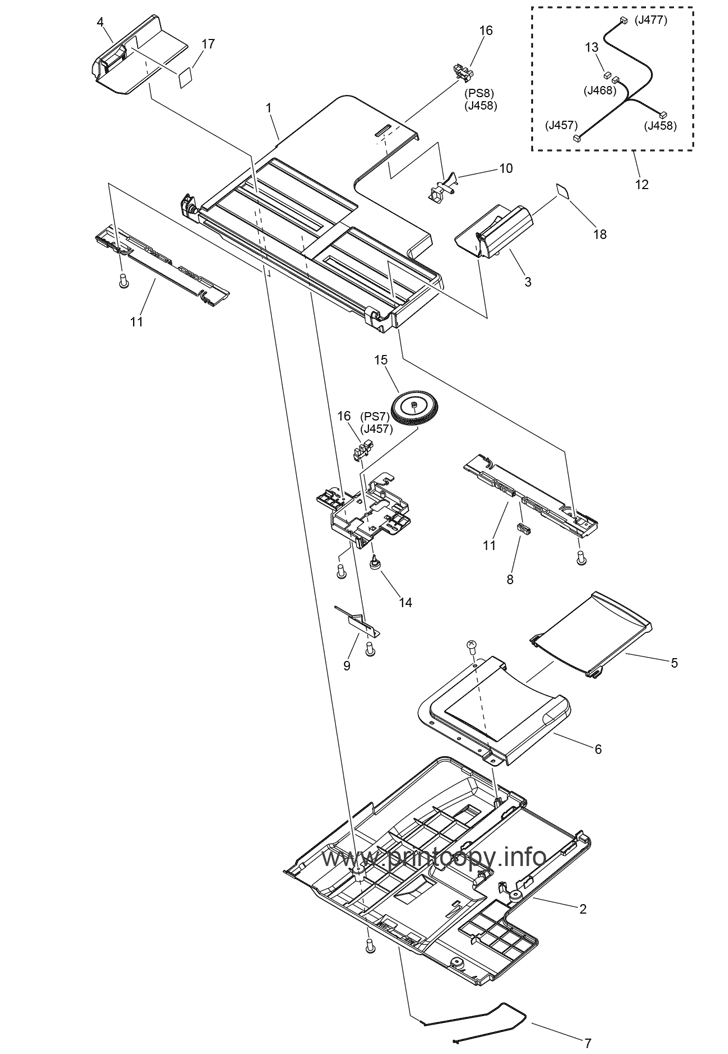 B15 DOCUMENT TRAY ASSEMBLY(ONE-PATH ADF MODEL)