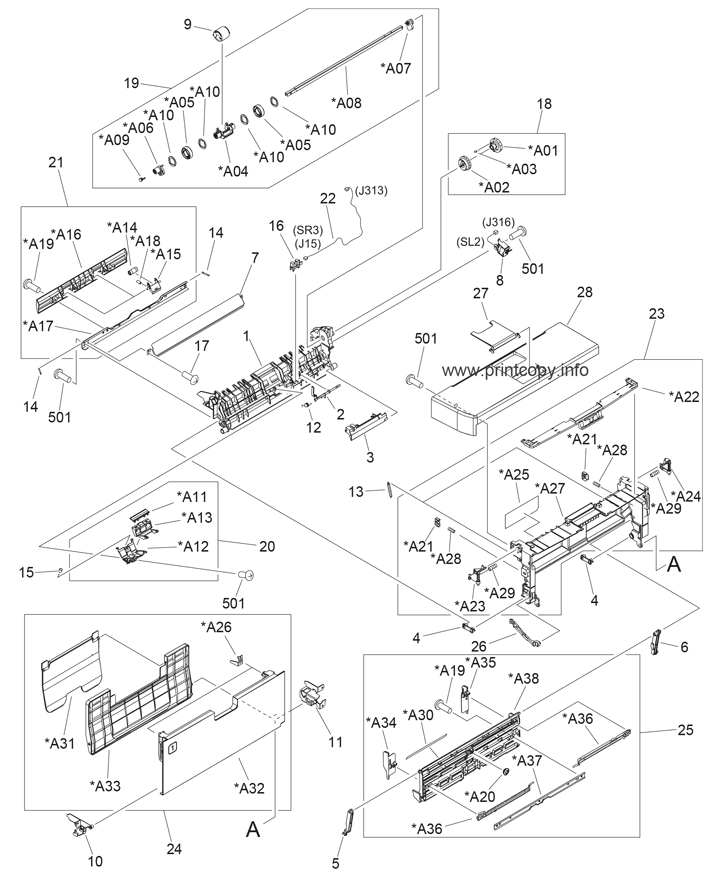 Cartridge door assembly (print engine)