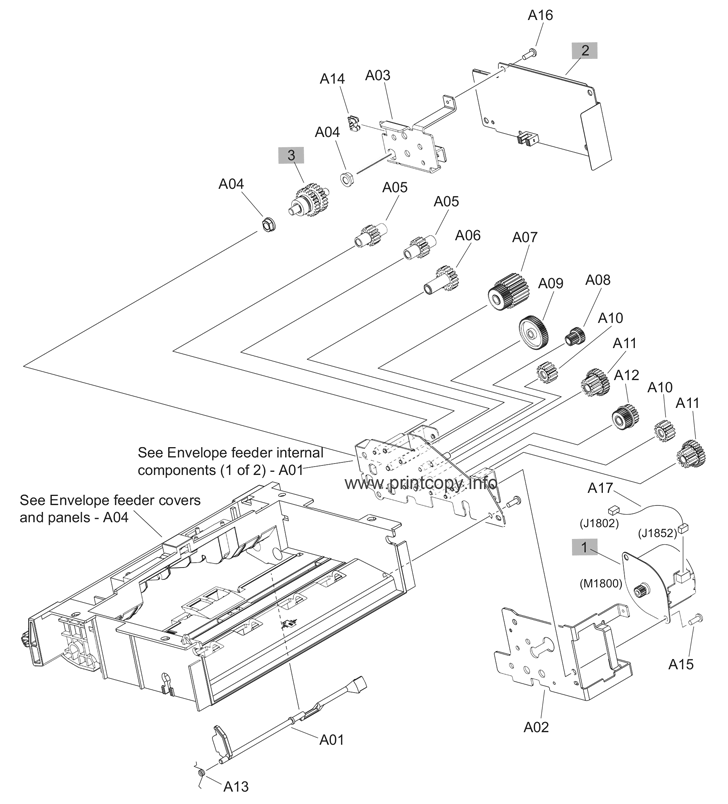 Envelope feeder internal components (2 of 2)