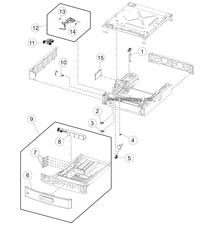 250-sheet tray option (MX71x, XM51xx, and XM52xx)