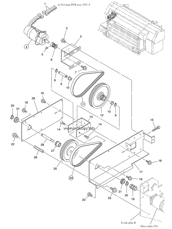 X-SPEED REDUCER ASSY. (UP TO THE MACHINE NO. C8405030)