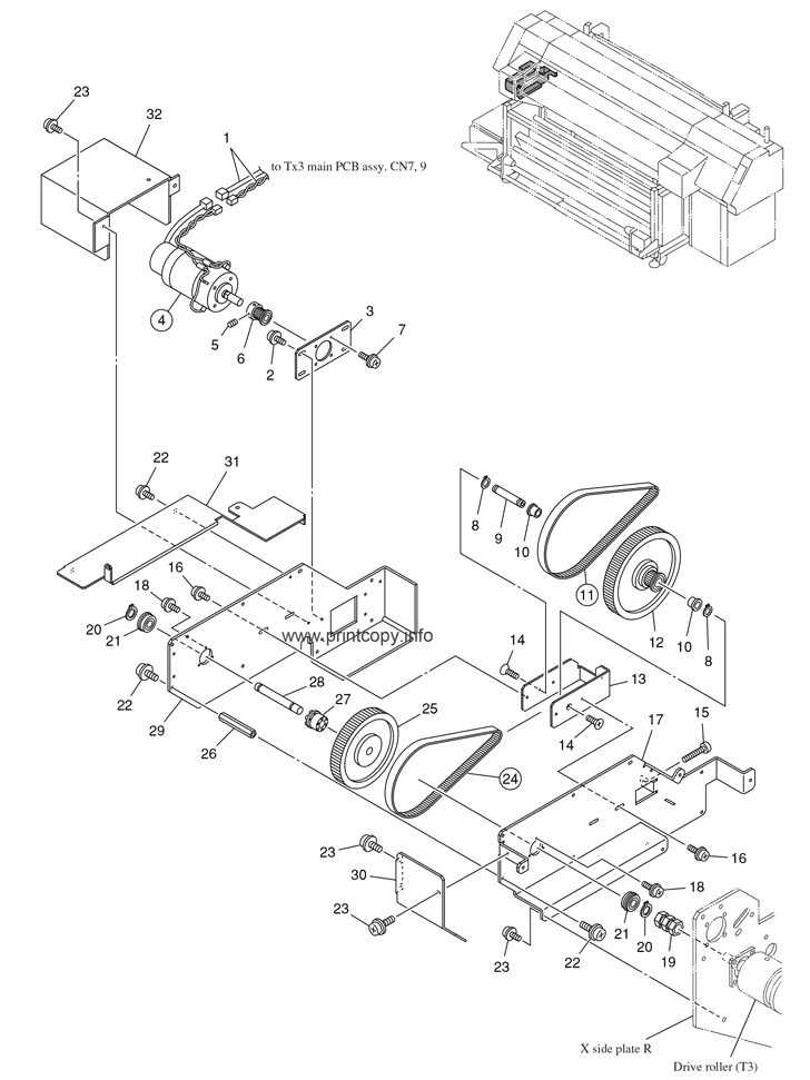 X-SPEED REDUCER ASSY. (FROM THE MACHINE NO. C8409031)