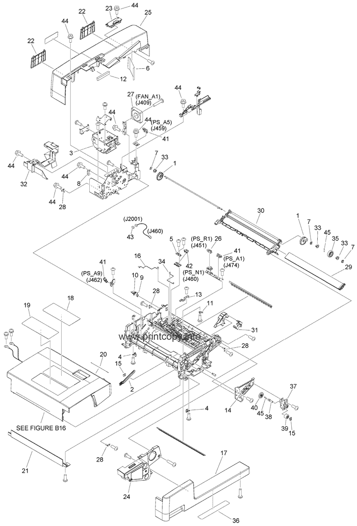 B11A INTERNAL COMPONENTS 1 Single pass ADF A/ INCH SIZE
