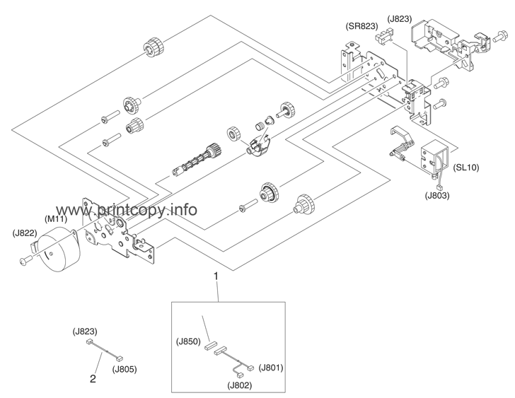 Duplexing reverse-drive assembly (duplex models)
