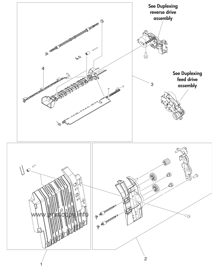 Duplex-paper feed assembly (duplex models)