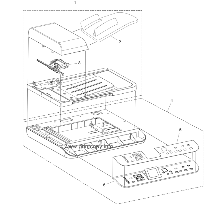 Scanner assembly (fax/memory-card models)