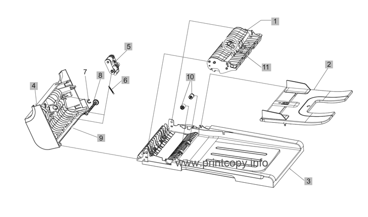Document feeder assembly parts