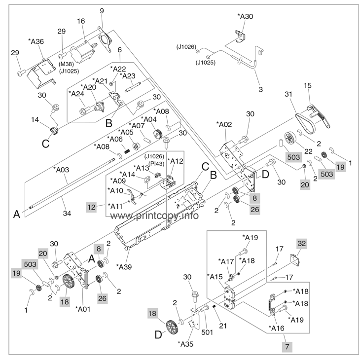 Output bin 2 (stack lower-tray assembly) (2 of 2) (stapler/stacker and booklet-maker)