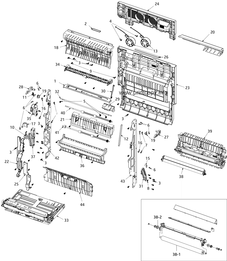 Tray 1 (MP) right door parts