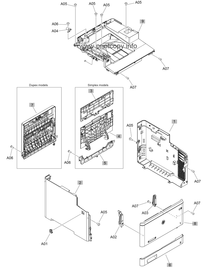 M377, M477 covers and control panel