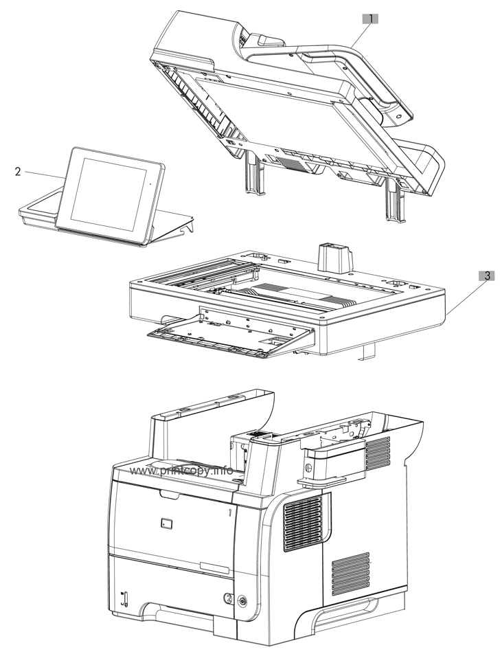 Document feeder and scanner assemblies (525c models)