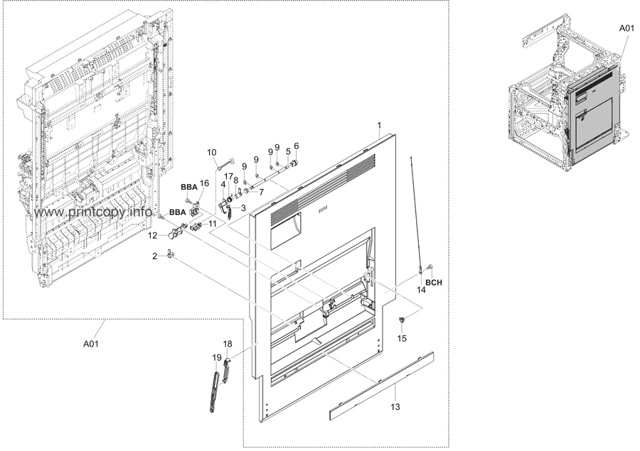 Paper Conveying Section (Right Cover)