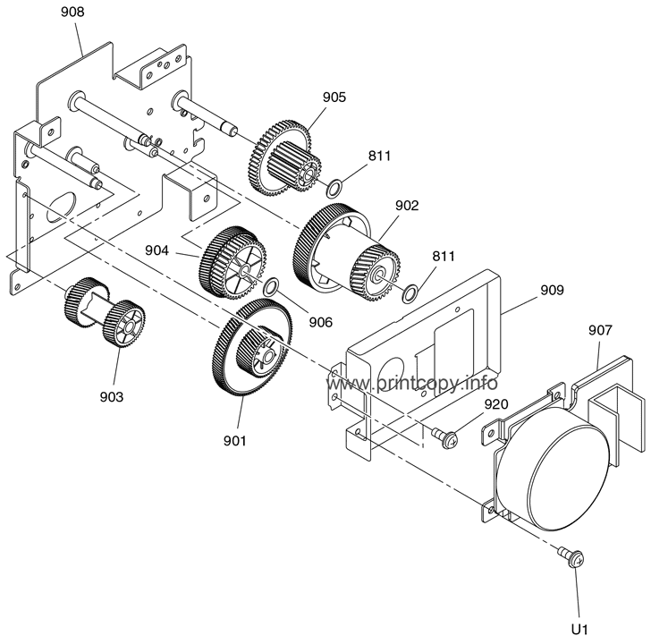 MOTOR AND DRIVE GEAR UNIT