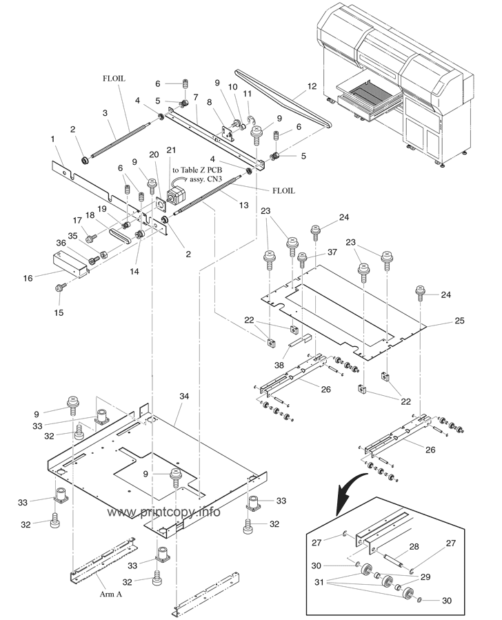 X TABLE Assy. -2/4
