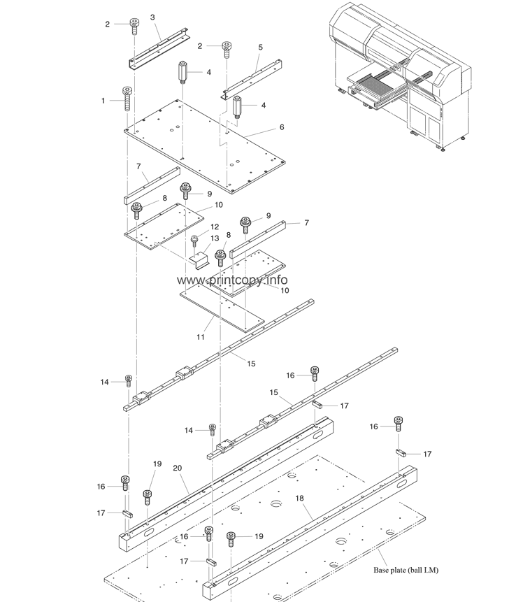 X TABLE Assy. -3/4